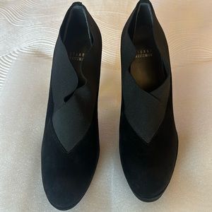 Stuart Weitzman Black Suede Platform Booties sz 8.5 M